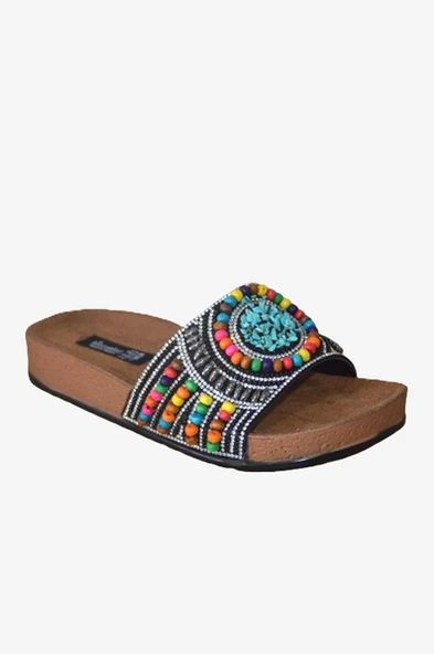 Defne Siyah Tek Bantlı Renkli Doğal Taş Aksesuarlı - 2