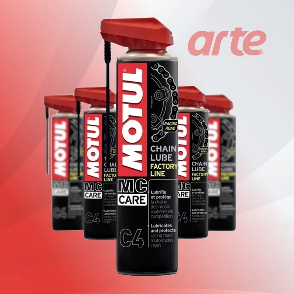 Motul C4 Zincir Yağlama Spreyi 400 ml – Racing Chain Lube | Teflon Katkılı | O-Ring / X-Ring Uyumlu