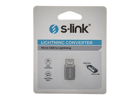 S-link SL-TA10 MicroUSB 5pin F to Lightning M Çevirici - 2
