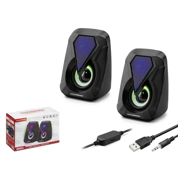 Hadron HD6054 Bilgisayar Speaker  1.1 LEDLİ SİYAH - 2