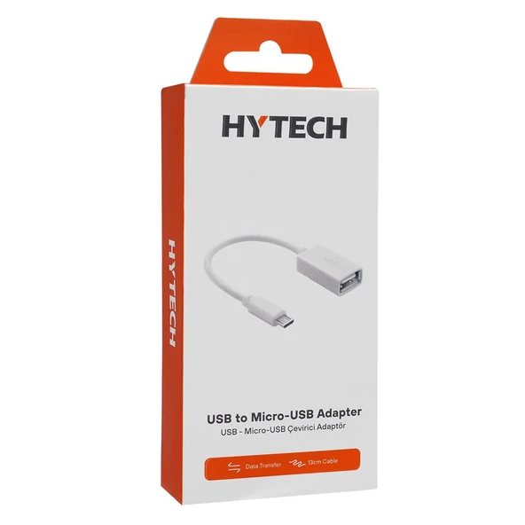 Hytech HY-X110 Beyaz USB F to MicroUSB M OTG Çevirici - 2