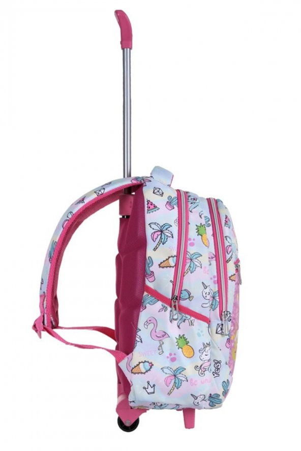 Çekçekli Unicorn Desenli İlkokul Çantası + Beslenme Çantası - 2