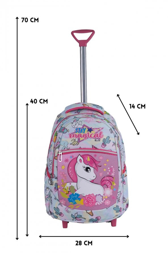 Çekçekli Unicorn Desenli İlkokul Çantası + Beslenme Çantası - 5