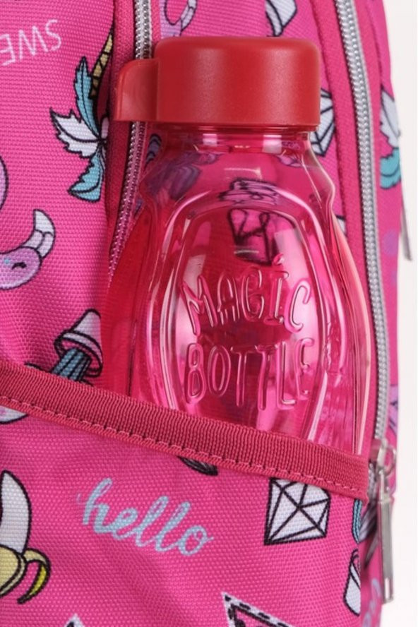 Çekçekli Unicorn Desenli İlkokul Çantası + Beslenme Çantası - 9