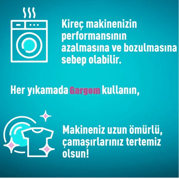 Gargom Kireç Önleyici 500g Çamaşır Makinesi Koruyucusu 2ADET - 4