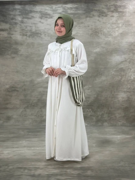 Kız Çocuk Beyaz Ferace - 3