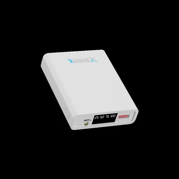 eNeRX Powerbank 10000 mAh 2.1 Amper Led Göstergeli ENR-P1025DC Beyaz - 2