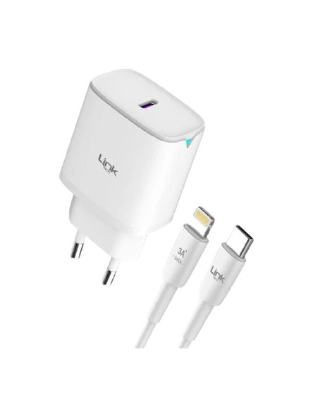 Link Tech C313 Safe Tip-C Lightning Kablolu 30W Hızlı Şarj Cihazı - 2