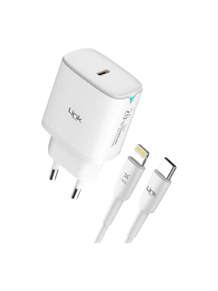 Link Tech C308 Safe Tip-C Lightning Kablolu 20W Hızlı Şarj Cihazı - 3