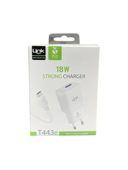 Link Tech T443e Çevre Dostu 18W Hızlı Tip-C Kablolu Şarj Aleti