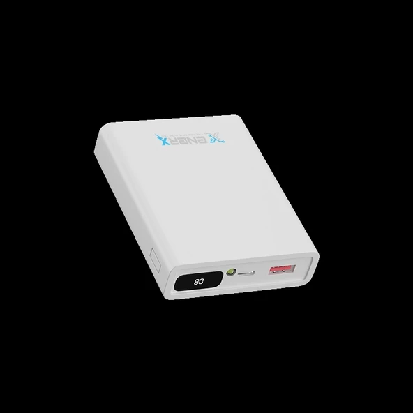 eNeRX Powerbank 10000 mAh 2.1 Amper Dijital Göstergeli ENR-P10188DC Beyaz - 2