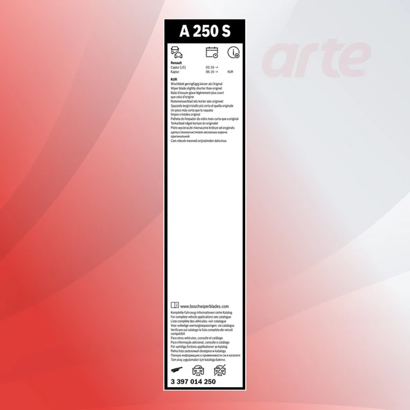 Renault Captur Bosch Aerotwin Ön ve Arka Silecek Takımı (Mart 2016 - Eyl.2019) - Resim 3