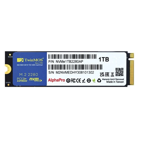 TwinMOS AlphaPro 1TB NVMe M.2 SSD(3600/3250Mb/s)