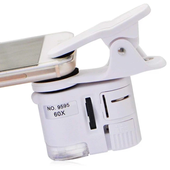 60x Mini Cep Telefonu Için Mandallı Mikroskop Uv Ledli Büyüteç Model Al2431 - 6