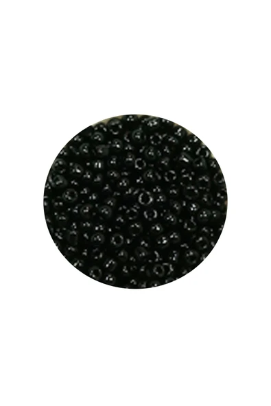 Dökme Cam Kum Boncuk (11/0) 2 mm - 20 Gram -  Siyah - BNC010 - 2