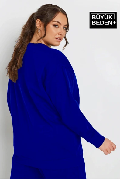 Kadın Orta Brooklyn Baskılı Büyük Beden İnce Bisiklet Yaka Swatshırt SPR25BSWK60 - 11