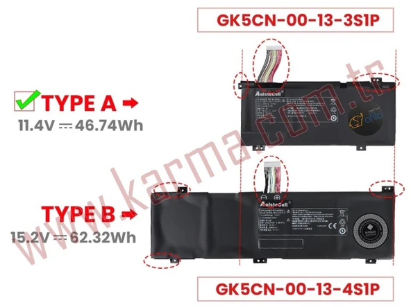 Monster Abra A7 V11.2.1, A7 V11.2.2 Notebook Bataryası, Pili - Resim 2
