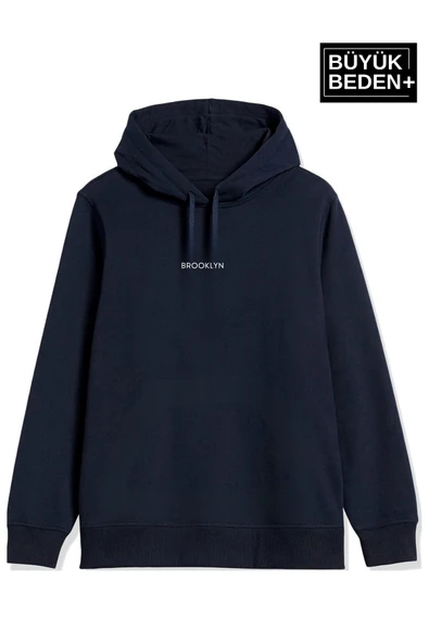 Süperlife Kadın  Orta Brooklyn Baskılı Büyük Beden İnce Kapşonlu Swatshırt SPR25BSWk61 - 2