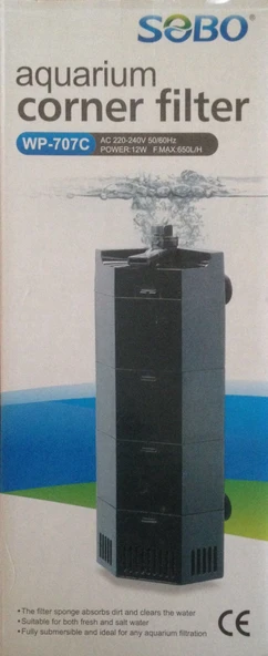 Sobo WP-707C Akvaryum Köşe İç Filtre 650 L/S 12 W ürün görseli