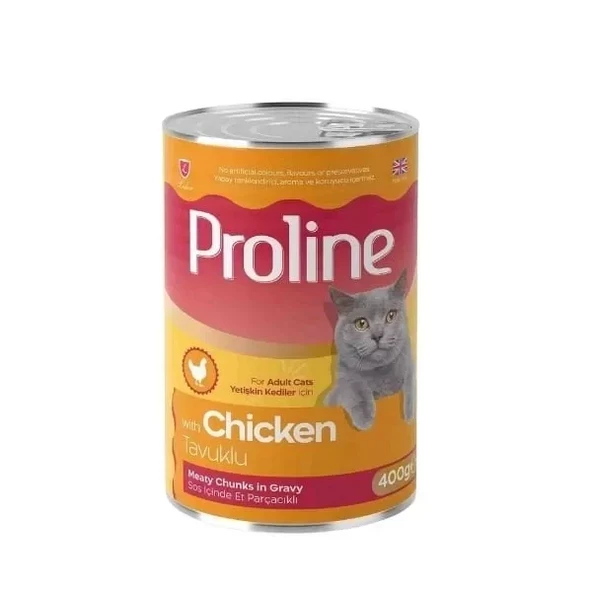 Proline Sos İçinde Et Parçacıklı Tavuklu Yetişkin Konserve Kedi Maması 400 Gr