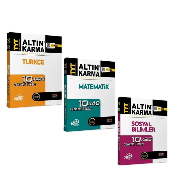 Altın Karma TYT Matematik Türkçe Sosyal Deneme Seti 3 Kitap