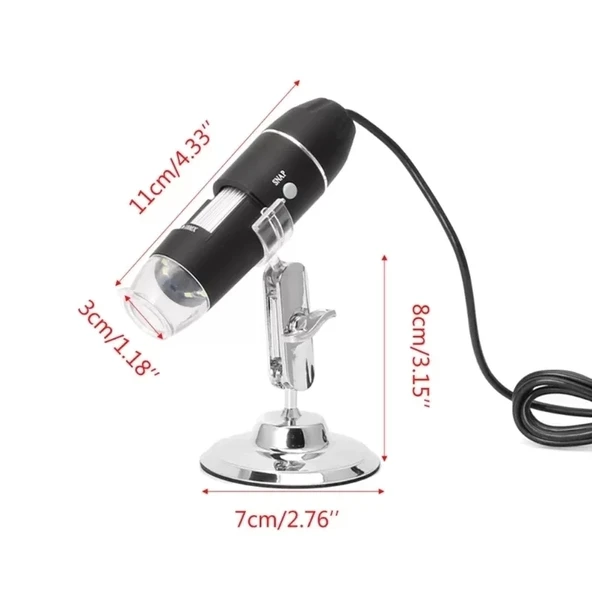 1600x Usb Dijital Mikroskop Kamera Endoskop 8led Büyüteç Metal Standı - 4