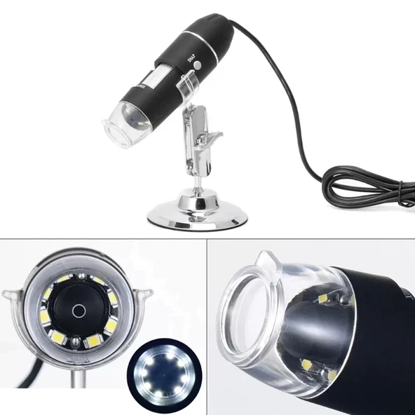 1600x Usb Dijital Mikroskop Kamera Endoskop 8led Büyüteç Metal Standı - 5
