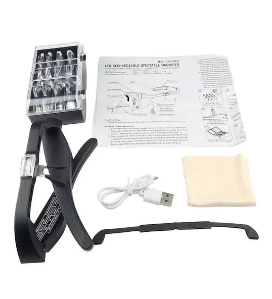 Şarjlı Gözlük Büyüteç  4 Farklı Lens 11537dc - Resim 7