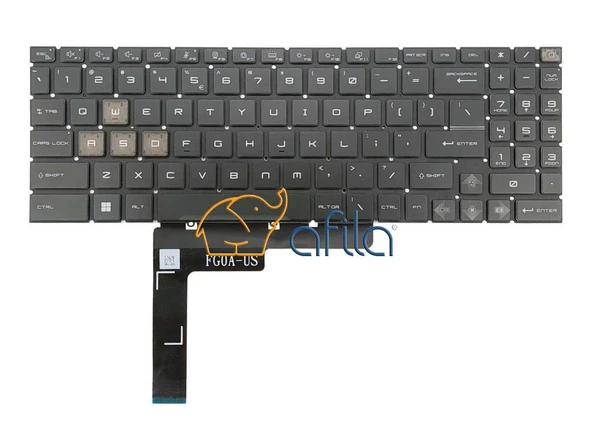 MSI Bravo 15 B5DD Klavye Siyah TR,  - WASD - Mavi Işıklı