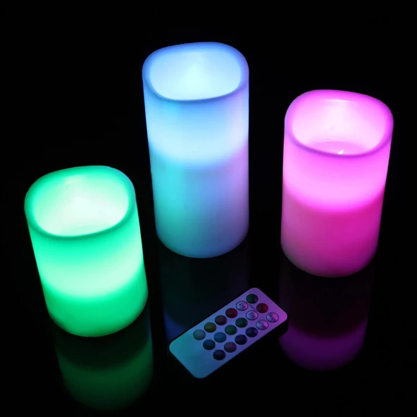 Parafin Kaplı Kumandalı Led Mum (3 Adet) - 5