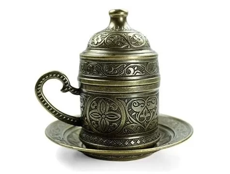 Osmanlı Motifli Kahve Fincanı - Sarı - 2