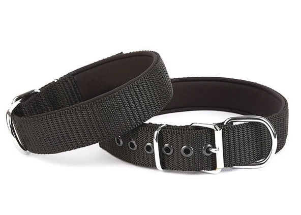 Doggie Konfor Seri Dokuma Köpek Boyun Tasması 4x52-60cm Siyah