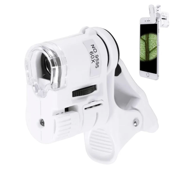 60x Mini Cep Telefonu Için Mandallı Mikroskop Uv Ledli Büyüteç Model Al2431 - 3