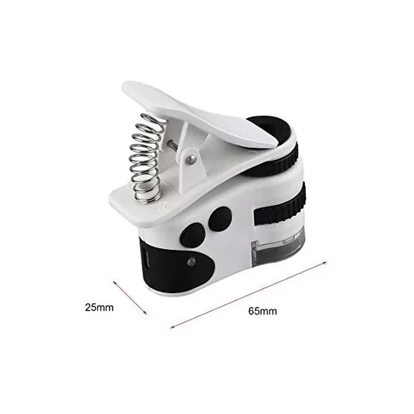 60x Mini Cep Telefonu Için Mandallı Mikroskop Uv Ledli Büyüteç Model Al2431 - 5