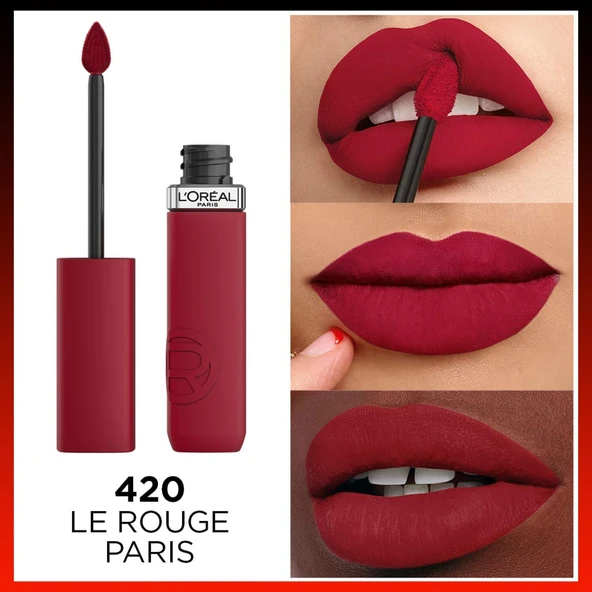 L'Oréal Paris Infaillible Matte Resistance Likit Mat Ruj - 420 Le Rouge Paris - 2