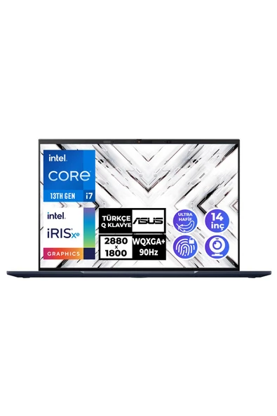 ASUS  ExpertBook B9 i7-1355U 32GB 1TB SSD 14" WQXGA 90Hz Freedos Dizüstü Bilgisayar B9403CVA-KM0B88