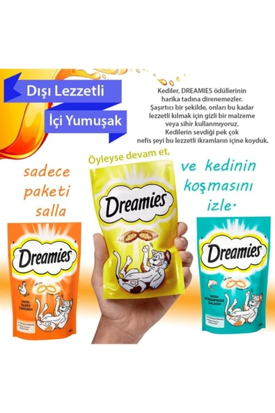Dreamies Ödül Maması 60gr 6'lı Karışık Set + Mama Kabı Hediyeli - 2