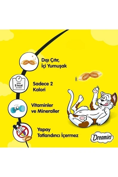 Dreamies Somonlu Kedi Ödül Maması 60 gr 6 Adet - 5