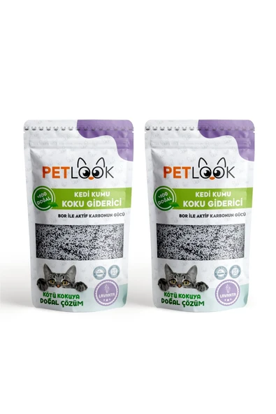 PetLook Kedi Kumu Koku Giderici, Bor ve Aktif Karbonlu Koku Giderici, Lavantalı Koku Giderici 300GRx2'li Set - 2