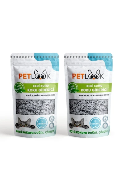 PetLook Kedi Kumu Koku Giderici, Bor ve Aktif Karbonlu Koku Giderici Kokusuz 300 GR, 2'li Set - 2