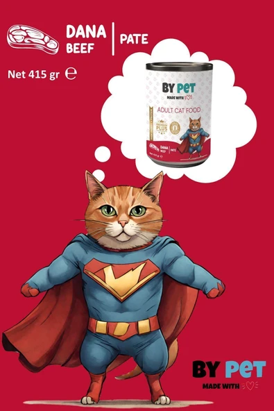 BYPET Yetişkin Kediler İçin Dana Etli Konserve Yaş Mama 415 gr x 12 Adet - 5