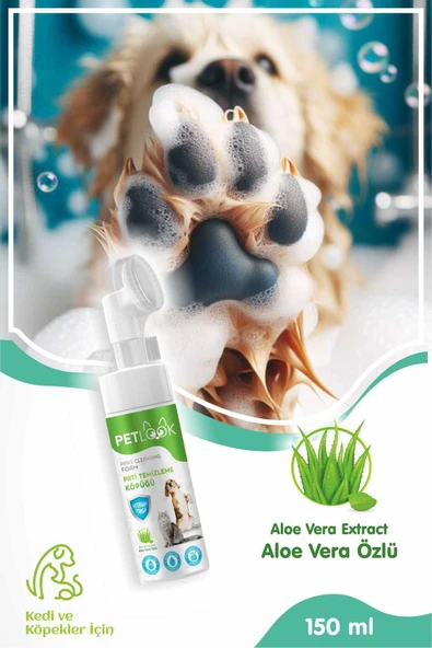 PetLook Köpek Pati Temizleme Köpüğü ve Kedi Pati Temizleme Köpüğü Aloa Vera Özlü 150 ml - 5