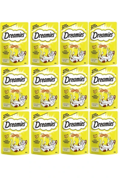 Dreamies Cheese Peynirli Kedi Ödül Maması 60 g  X 12 Adet
