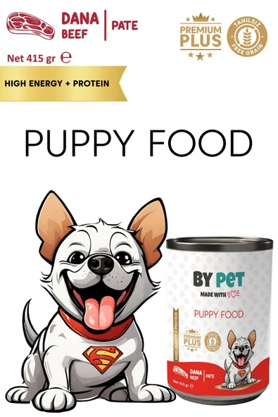 BYPET Yavru Köpekler İçin Dana Etli Konserve Yaş Mama 415 gr x 12 Adet - 3