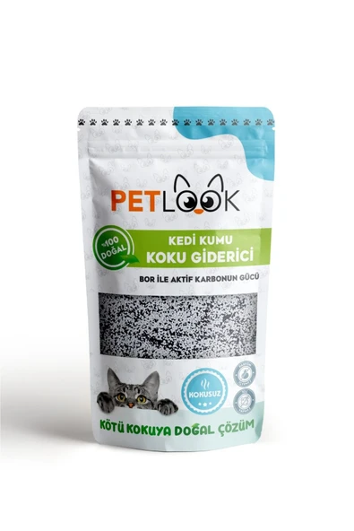 PetLook Kedi Kumu Koku Giderici, Bor ve Aktif Karbonlu Koku Giderici Kokusuz 300 GR, - 2