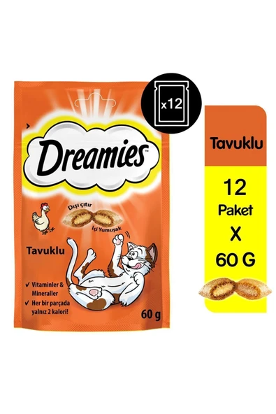 Dreamies Tavuklu Kedi Ödülü 60 g X 12 Adet