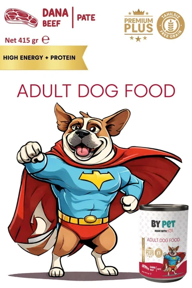 BYPET Yetişkin Köpekler İçin Dana Etli Konserve Yaş Mama 415 gr x 24 Adet - 3