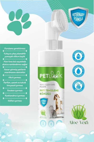 PetLook Köpek Pati Temizleme Köpüğü ve Kedi Pati Temizleme Köpüğü Aloa Vera Özlü 150 ml - 4