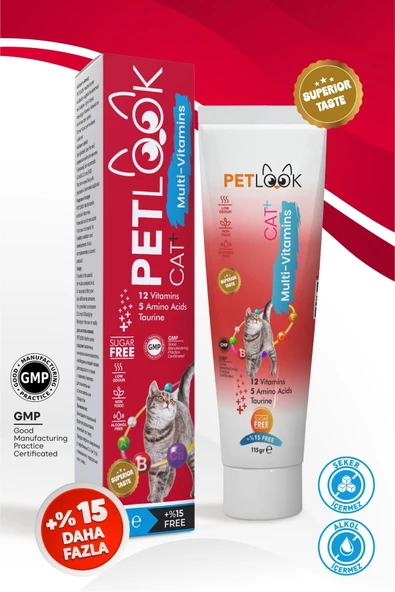 PetLook Multivitamin Kedi Maltı 115 GR, Kedi Malti, Kedi Ödülü ve Kedi Vitamini 3'lü Ekonomik Set - 2