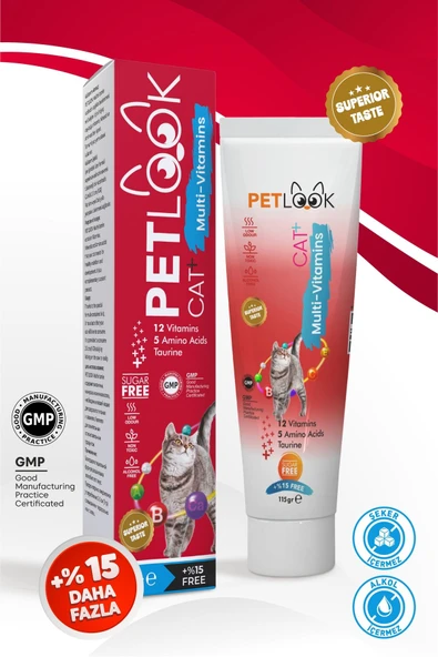 PetLook Multivitamin Kedi Maltı 115 GR, Kedi Malti, Kedi Ödülü ve Kedi Vitamini